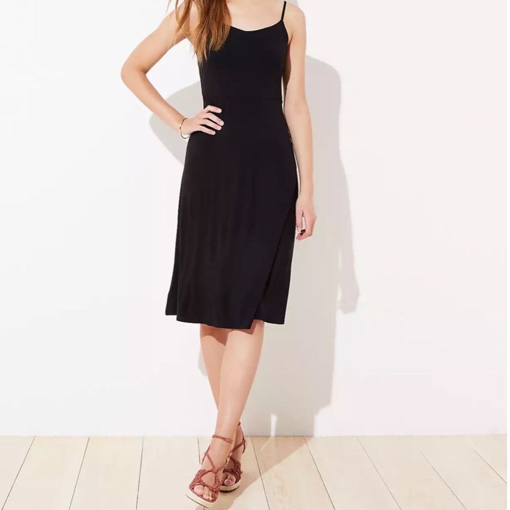 NWT LOFT Smocked Back Strappy Midi Dress 10